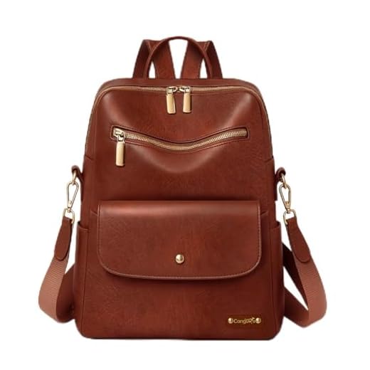 Mochila Bolsa Feminina Resistente Com Bolso Antifurto e Alça de Ombro Perfeita Para Trabalho Dia A Dia Passeio e Faculdade (Browm)