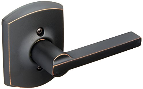 SCHLAGE Lock Company F170LAT716GRW Latitude Single Dummy Door Lever with Decorative Greenwich, Aged Bronze