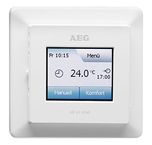 AEG Fußboden- und Raumtemperatur-Regler FRTD 903 TC, Touchscreen mit Farbdisplay, Komfort-Eco-Modus, Wochenprogramme, 233919