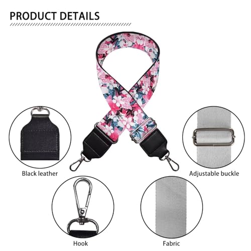 Image of Adjustable Purse Strap for Women, Crossbody Wide Handbag Strap Replacement, Sturdy Bag Strap with Silver Hardware