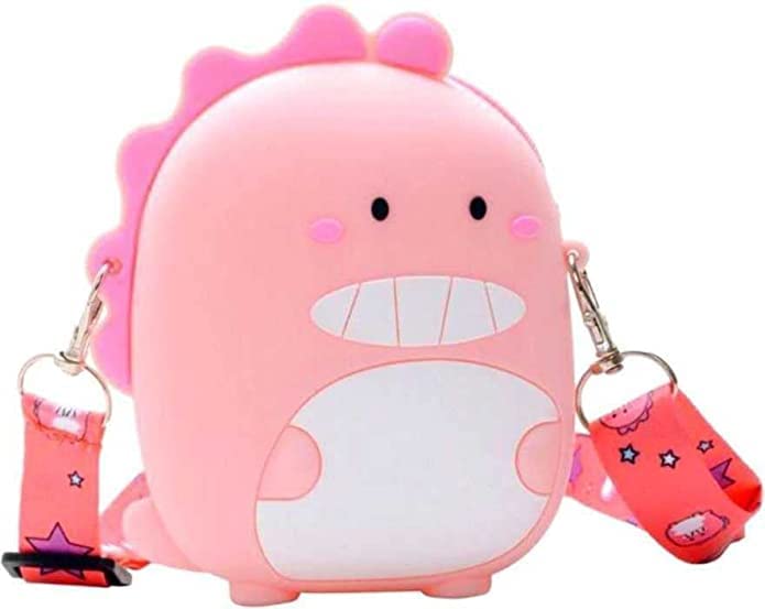 EITHEO Cute Baby Silicon Sling Bag | Cross Body Zipper | Hand Bag | Travel Purse | Trendy Girls wallet coin Pouch Bag (Assorted Color) (Dinosaur Open Mouth Pink NL-SB) (B0BD5345B4) Amazon Price History, Amazon Price Tracker