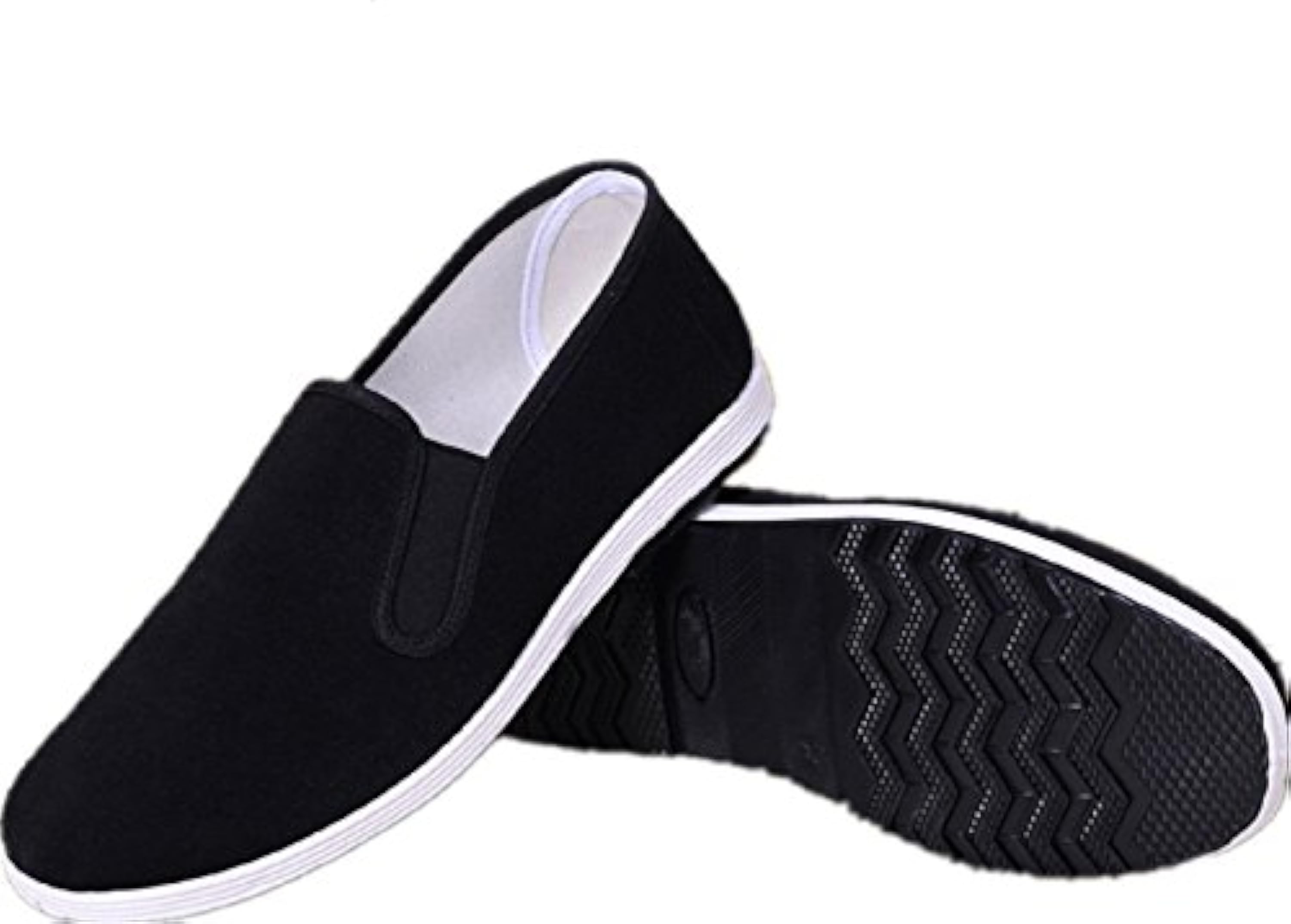 AioTio Zapatilla Kung Fu Tai Chi Zapatos Kung Fu Cómodo Zapatillas Tela Hombre Zapatos Suela de Caucho Unisexo Negro(260mm 42EU)