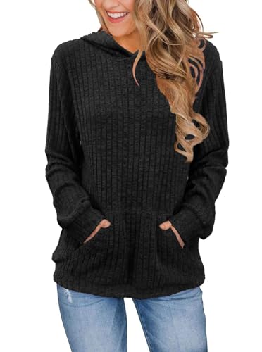 Bosmeer Sweatshirts for Women Long Sleeve Lightweight Kangaroo Pocket Hoodies Comfy Tunic Tops...