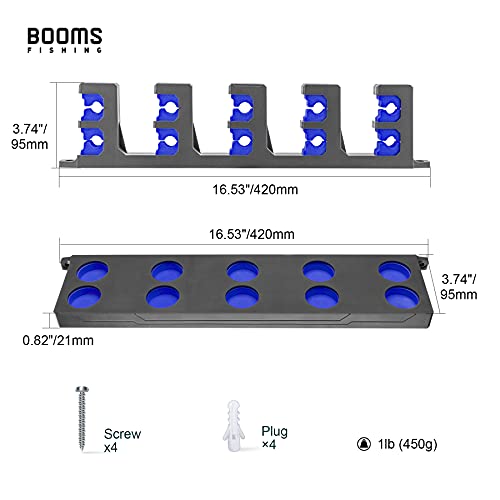 Booms Fishing Rod Holder for Garage: Wall Mount Fishing Pole Holders for Garage | Fishing Rod Rack Holds Up to 10 Rods, Vertical/Horizontal/Ceiling Fishing Pole Racks, WV4 Gray + Blue by Booms Fishing - Image 7