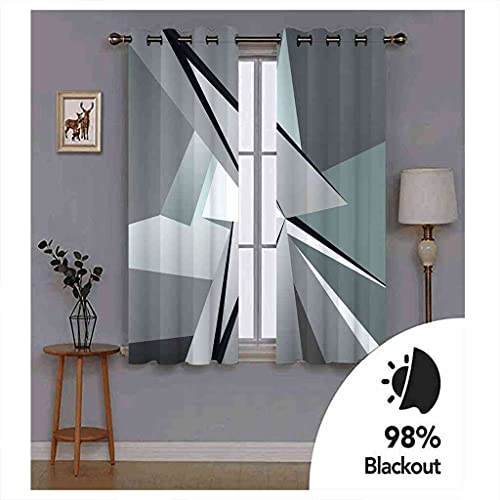 Rideaux occultants 100% polyester 140x160 cm espace gris géométrique - 6