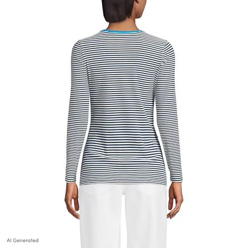 Image of Lands' End Women's Cotton Rib Knit T-Shirt