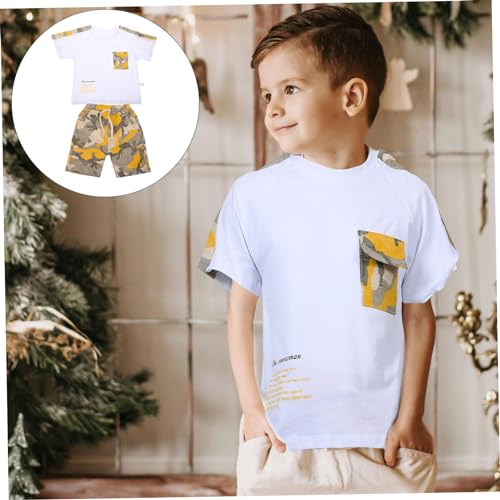 Camisas y pantalón conjunto de ropa infantil de verano en piezas de manga corta 7