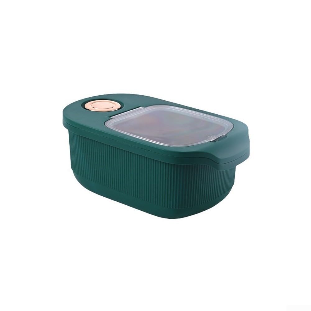Récipient de stockage à riz hermétique et résistant à l'humidité de grande capacité pour le stockage en vrac, moderne et minimaliste, blanc, vert, deux (20 Jin Blanc)