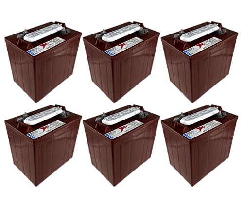Trojan T-105 (T105) 6V 225Ah Deep-Cycle Flooded Battery | Golf Cart, Renewable Energy, Floor Scrubber, Industrial Use (Pack of 6)