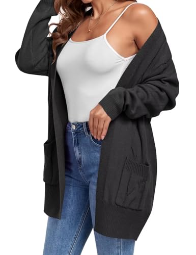 MONNURO Plus Size Cardigan Sweater for Women Long Sleeve Cable Knit Open Front Cardigan Outwear with Pockets3