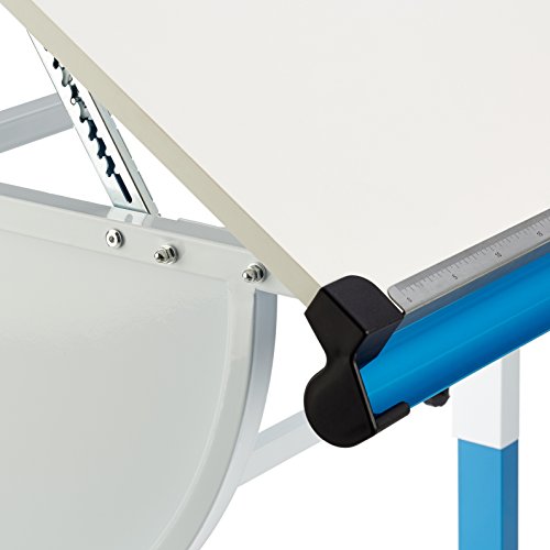 Inter Link Schülerschreibtisch Kinderschreibtisch Arbeitstisch Schreibtisch MDF Weiss Blau - 9