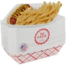 MT Products Plaid Lunch Food Tray 5 lb. - Disposable Paper Food Tray - Pack of 50