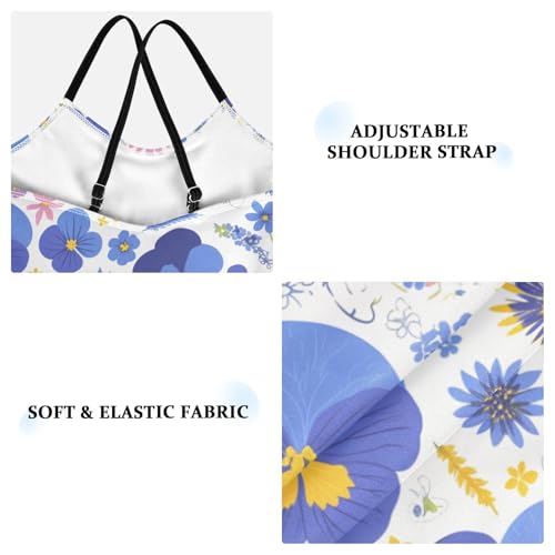 The Garden Tricolor Pansy Flower Kids Girls 1 Piece Swim Suit Beach Swimwear with Adjustable Straps UPF 50+3