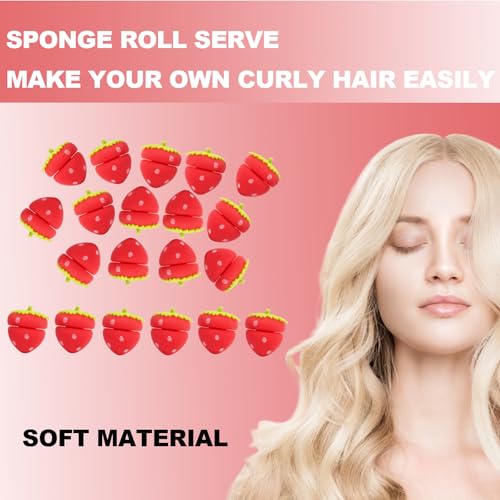 24 Stück Lockenwickler Kurze Haare, Erdbeer Lockenwickler Für Heatless Curls Kurze Haare, Kleine Für Salon-Level Locken Ohne Hitze, Ideal Für Reisen Und Nächtliches Styling
