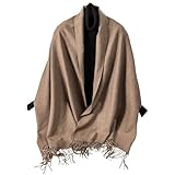 [maikun] マフラー レディース クリスマスプレゼント ウール ストール キャメル 厚手 無地 ショール 大判 冬服 婦人 围巾