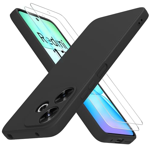 THIYUFUNS Hülle für Xiaomi Redmi 13 4G Handyhülle mit 2 Stück Schutzfolie, TPU Silikon Liquid Silicone Dünne Weiche Stoß...