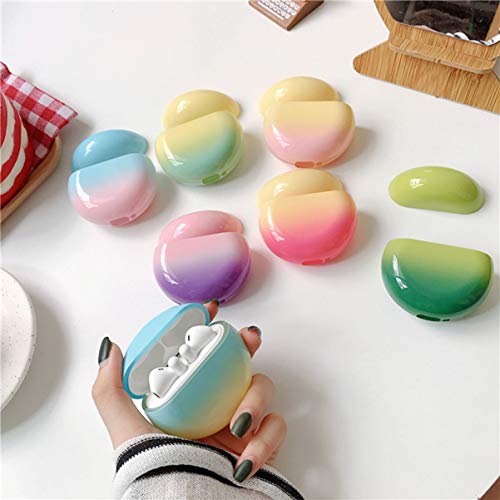 NICERIO Draadloze Oortelefoon Hoes Plastic Kleurverloop Draadloze Oordopjes Harde Schaal Headset Opbergtas Koptelefoon Accessoires Voor Freebuds (Geel Roze) - Image 7