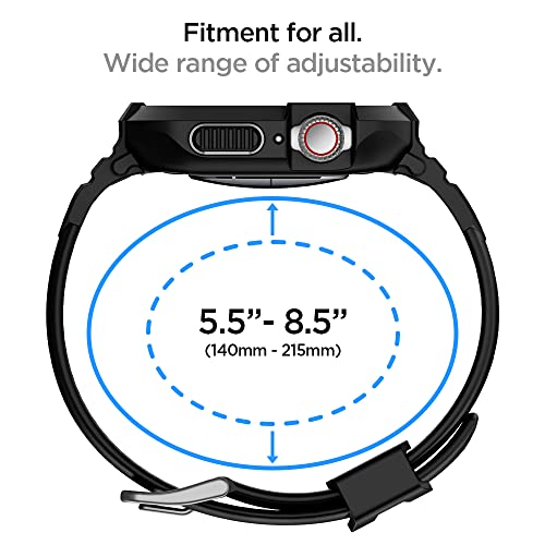Spigen Rugged Armor Pro Compatible with Apple Watch Case with Band Series 9/8/7 (45mm) and Series 6/SE/5/4 (44mm) - Black