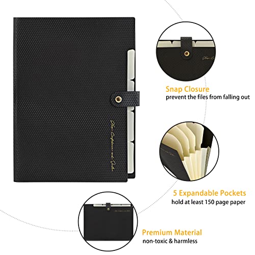 Eoout 2Pcs Expanding File Folder, A4 Letter Size Accordion Folder With 32Pcs Labels In 16 Colors For School And Office Organzation, 5 Pockets For School And Office Supplies #TOP2