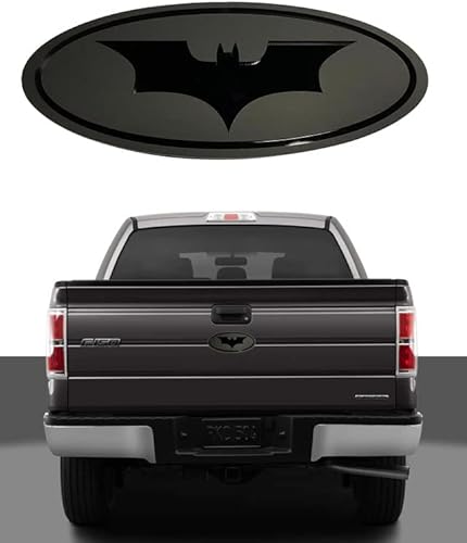 Piatek Car 3D Oval Bat Emblem Badge Decal Front Grille Tailgate Nameplate Replacement Black (Width : 7" Height :2.5")