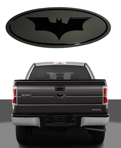 Piatek Car 3D Oval Bat Emblem Badge Decal Front Grille Tailgate Nameplate Replacement Black (Width : 7" Height :2.5") #TOP26