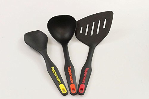 Tupperware Handy Serving Spoon Yellow + Orange + Ladle Turner, Red