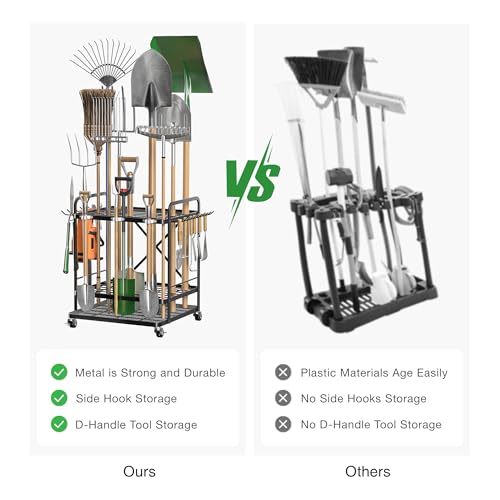 Lineware Garden Tool Organizer Outdoor Garage and Shed Tool Storage Yard Tool Holder and Storage Rack Garden Tool Stand for Shed and Garage - Image 5