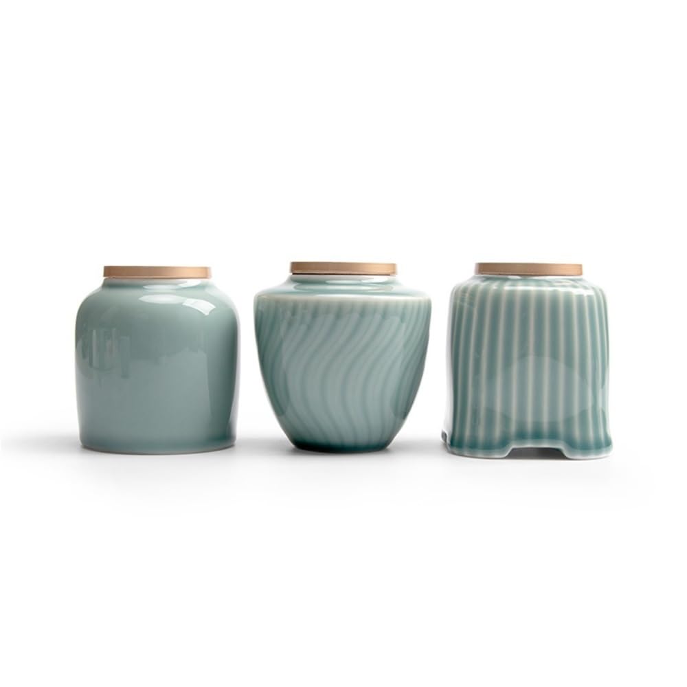 Pojemniki na herbatę Celadon, zbiornik do przechowywania herbaty sypkiej, ceramiczny zbiornik z uszczelnieniem, pojemnik na herbatę Awakening, zbiornik do przechowywania herbaty (A)