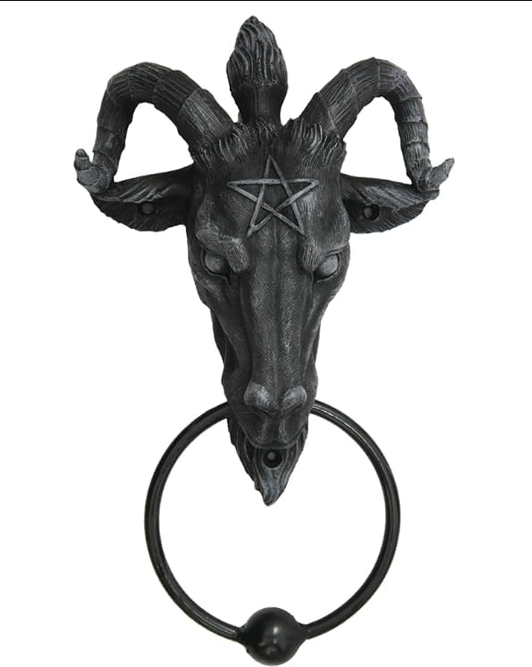9.25" Dragon Head Door Knocker, Gothic Fantasy Wall Mount for Front Door image 2