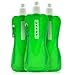 Collapsible Water Bottle - 6-Pack 16 oz Foldable BPA Free Canteen Drinking Bottles with Carabiner for Travel, Green