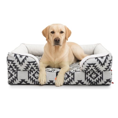 Laifug Large Orthopaedic Advanced Memory Foam Dog Bed, Dog Sofa with Washable and Removable Suede Cover, Waterproof Lining and Non Slip Bottom Black a
