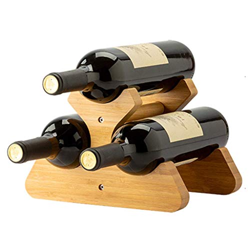 Soporte para botellas de vino de bambú para encimera miniatura 1