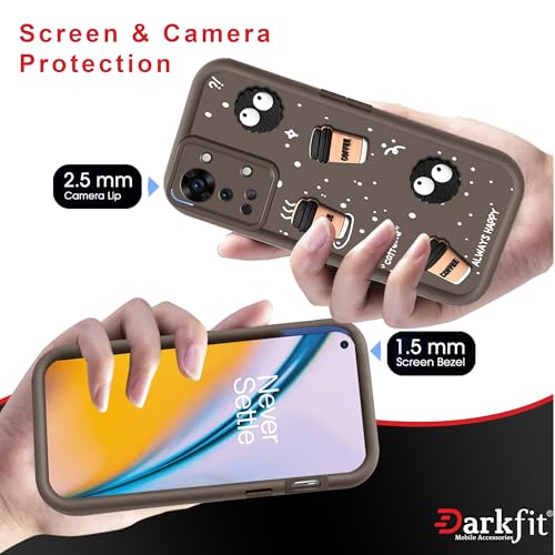 Image of Back Case Cover Compatible with OnePlus Nord 2T 5G | Cute Fun Cartoon Ball 3D Coffee Silicone Case | Body Protection | Camera Protection | Shock Proof | Color Brown | Pack of 1