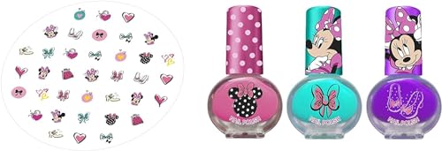 Minnie Set UñAs 3 Esmalt+Pegat - 4