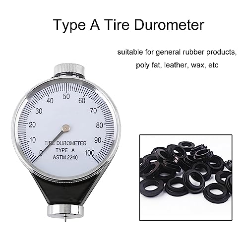 Lancoon Gummi Härteprüfgerät, Shore Typ A Gummireifen Durometer mit Großem Zifferblatt Zeiger 0-100HA Langlebig Praktische Analoganzeige für Leder Wachs Poly Fett