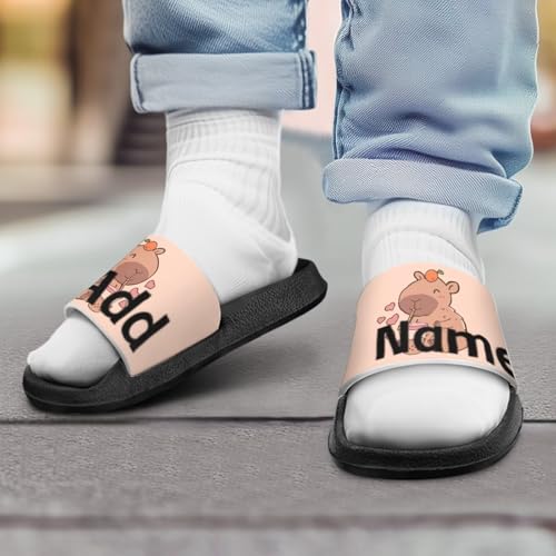 Image of Unisex Slides for Girls Boys Comfortable Slippers Slides Non-slip Shower Shoes House Fashion Thick for Indoor & Outdoor Gifts