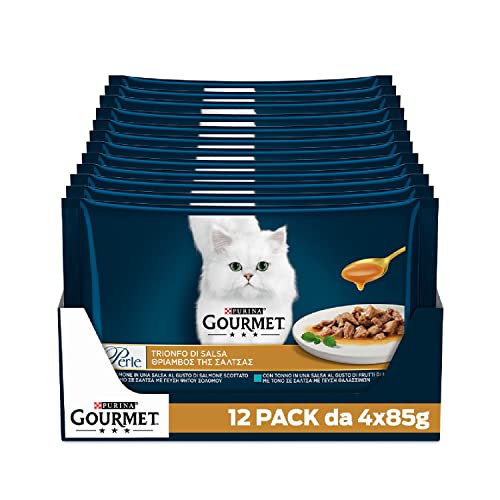 GOURMET Perle Trionfo di Salsa Cibo Umido per Gatti Adulti