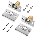 2 Pack Closet Door Ball Catch,Door Hardware Ball Catch Adjustable Copper for Cabinet Clost Doors (Silvery)