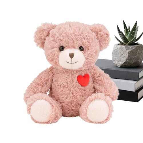 Lindo oso de peluche con corazón | Peluche de peluche | Peluche | para niñas, parejas, amigos, baby showers, fiestas, vacaciones, decoración del hogar
