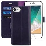 iPhone 7 Wallet Case/iPhone 8 Wallet Case,4.7-inch,MONASAY [Glass Screen Protector Included] Flip Folio Leather Cell Phone Cover with Credit Card Holder for Apple iPhone 7/8 (Purple)