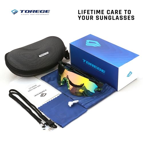 Image of TOREGE Z87 Sports Sunglasses for Men and Women-UV Protection, Ideal for Cycling, Fishing, Baseball, Running, Golf Iceman