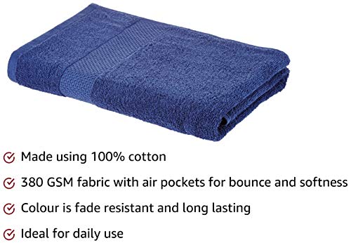 Image of Amazon Brand - Solimo Cotton Bath Towel, 380 GSM (Twilight Blue)