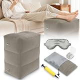 UYUYong Almohada Hinchable Pies Pedal Inflable para Avión Reposapiés-Gris
