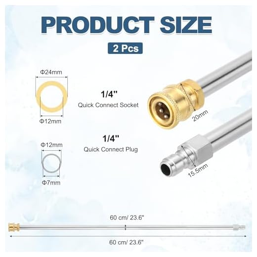 Stainless Steel Pressure Washer Extension Wand