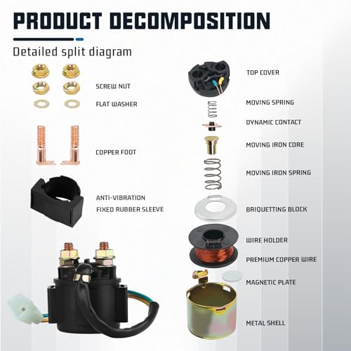 LOCOPOW GY6 Starter Solenoid Relay for Chinese 50cc 125cc 110cc 150cc 200cc 250cc ATV 4 Wheel Scooter Go Kart Quad Moped Dirt Pit Bike Tao Tao Coolster Coolster Coleman Apollo X pro Kids Part Switch