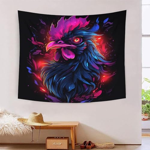 Tapisserie murales Le coq 3D effet visuel relief tissu lavable pour décoration 180x230