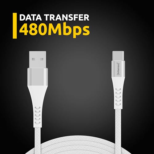 Intenso Cavo-Usb A315C Nylon 1.5Mt Bianco USB-A - USB-C 60W - 5