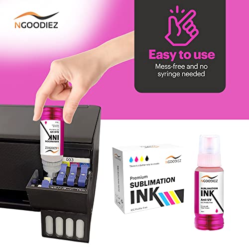 NGOODIEZ Tinta de sublimação para Epson All Ecotank, impressoras jato de tinta Supertank Autofill, s