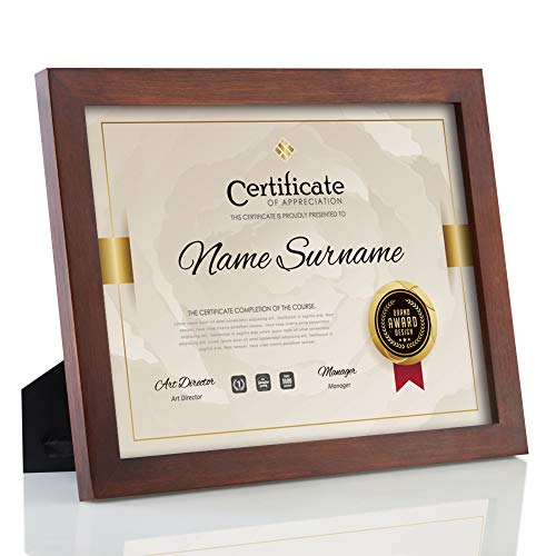 Rpjc Document Frame Certificate Frames Made Of Solid Wood High Definition Glass And Display Diplomas 8.5X11 Inch Standard Paper Frame With Stand Brown #TOP15