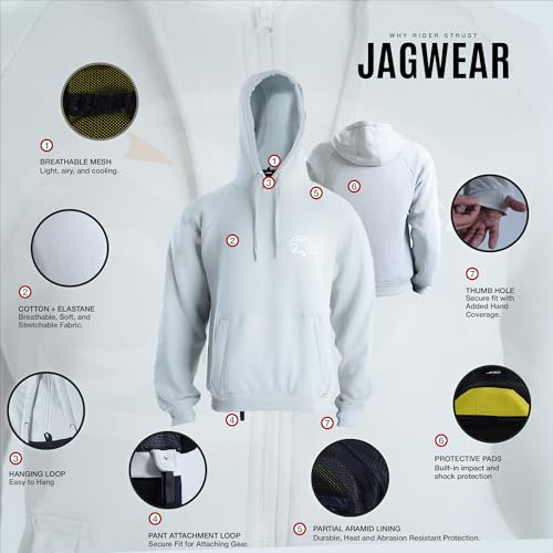 J.A.G. Motorcycle Protective Hoodie for Men – Armored Riding Jacket w/Aramid Lining for impact | All-Season Hoodie Sweater